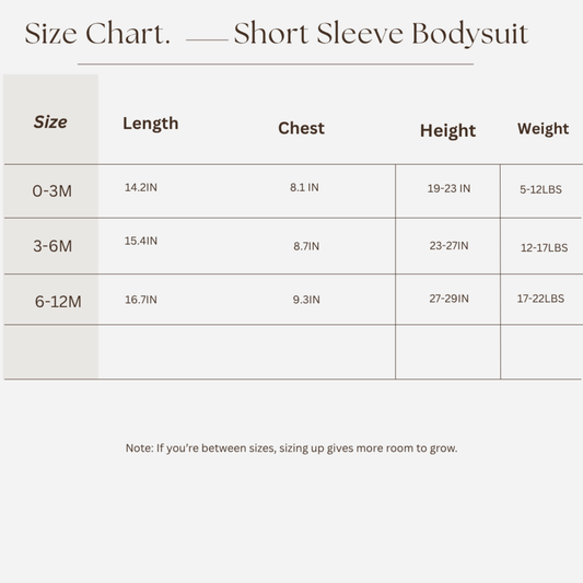 Short Sleeve Baby Bodysuit – Made with Organic Cotton – Vanilla