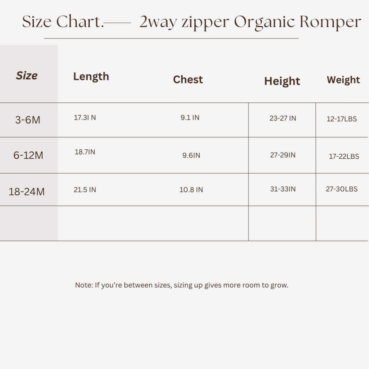 2-Way Zipper Baby Romper Vanilla – Made with Organic Cotton
