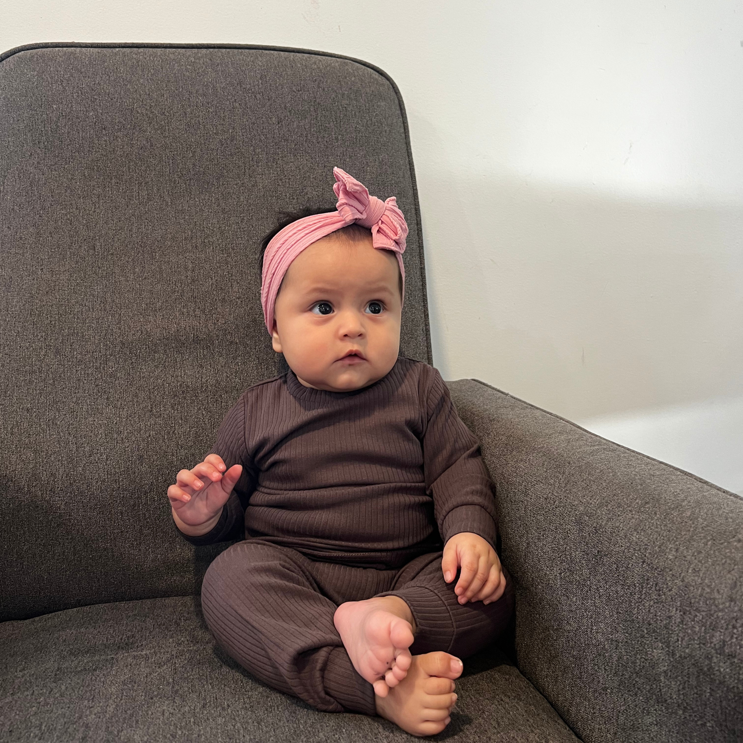 Rib Two-Piece Set Mauve Taupe