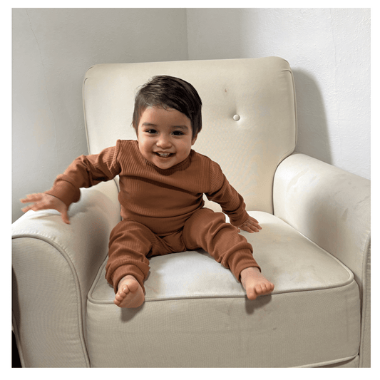 Rib Two-Piece Set Brown