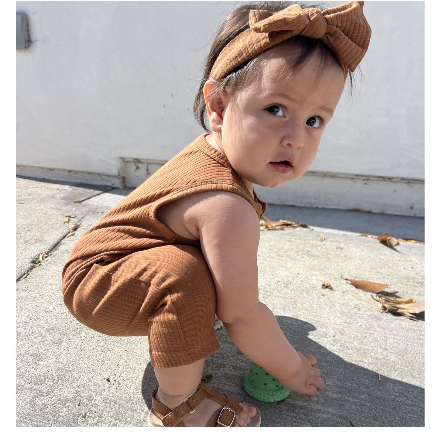 Sleeveless Baby Romper Brown – Made with Organic Cotton
