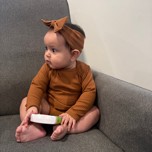 Long-Sleeve Bodysuit Brown