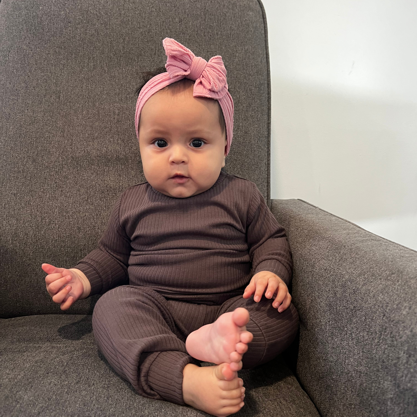 Rib Two-Piece Set Mauve Taupe