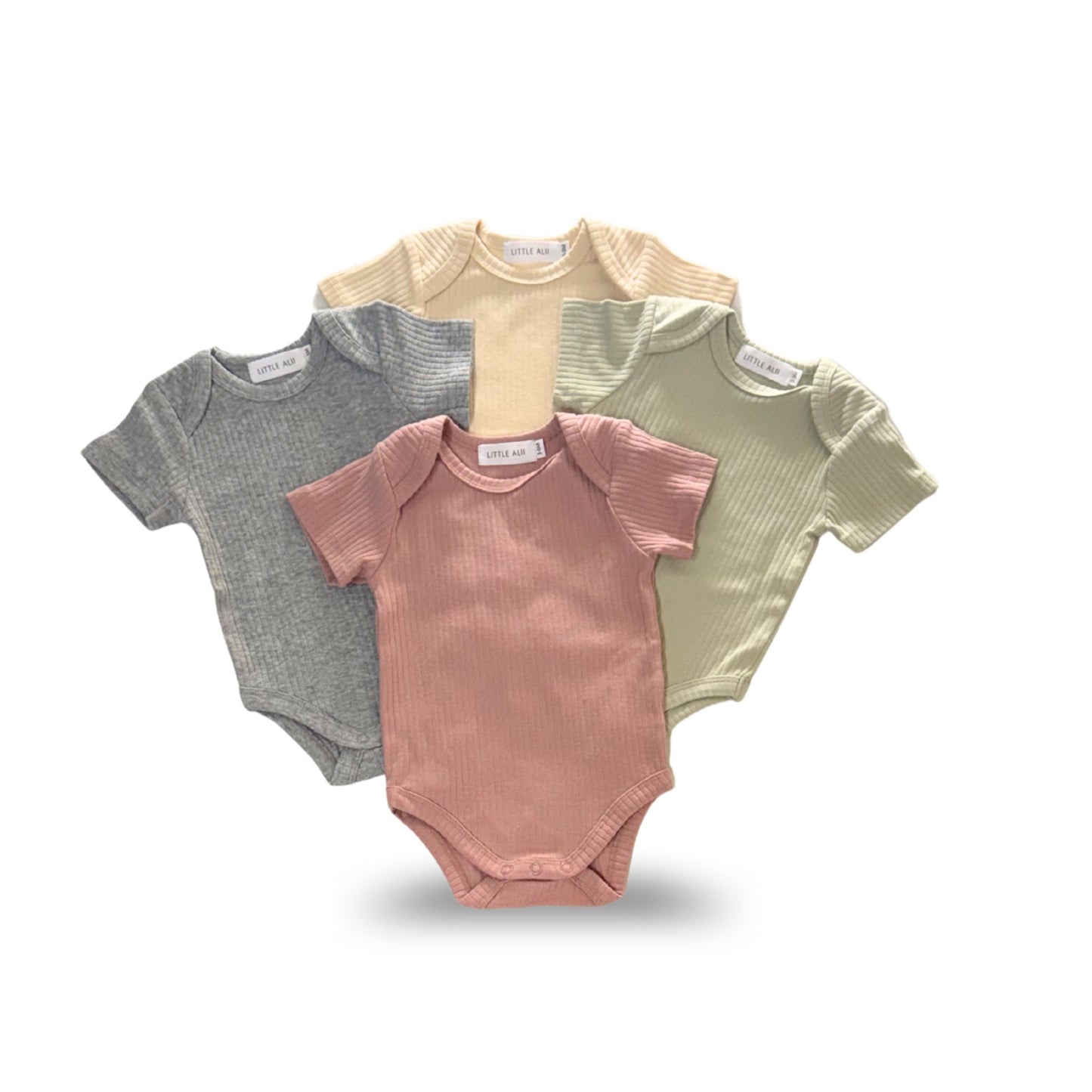 Organic Short Sleeve Baby Bodysuit Bundle – 4 Pack