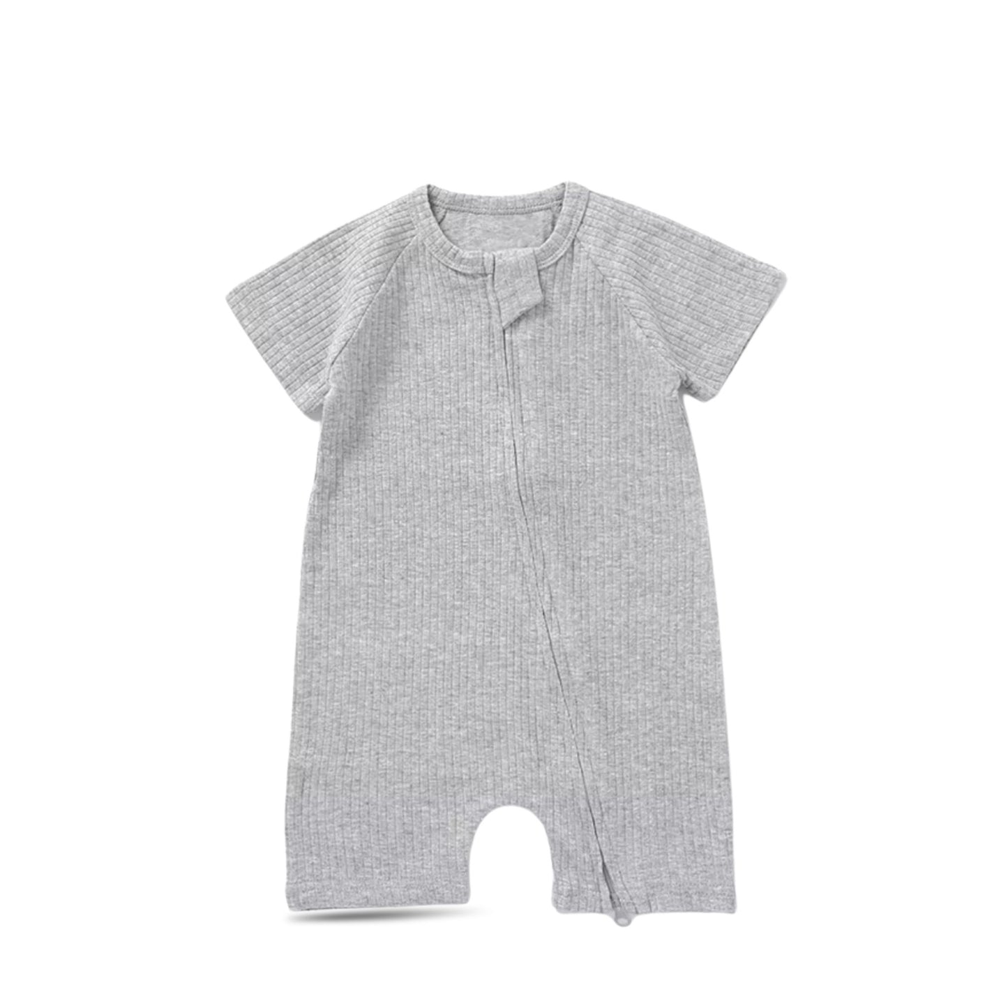 2-Way Zipper Baby Romper Gray – Made with Organic Cotton
