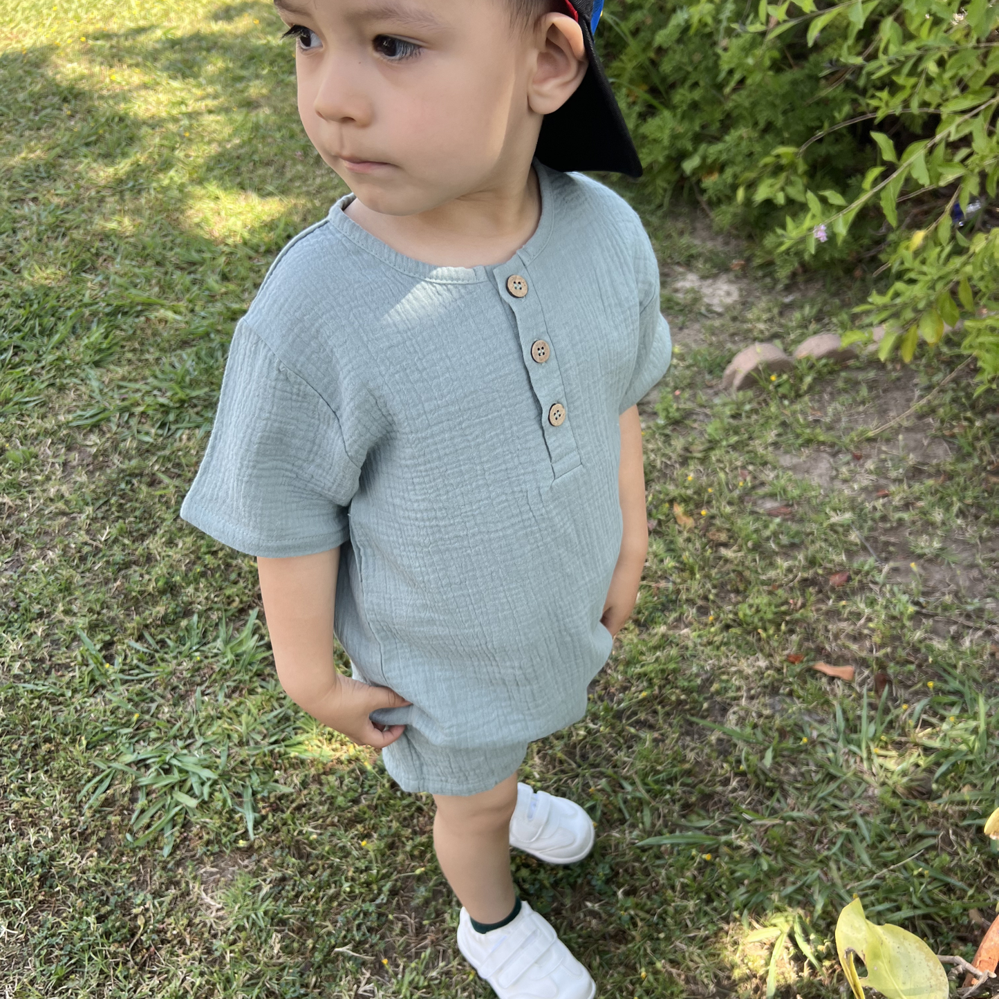 Breeze Organic Cotton Muslin Shirt + Short Set