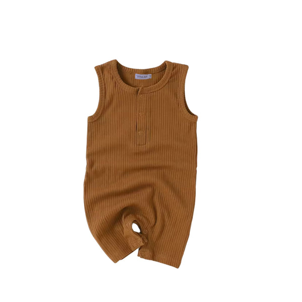 Sleeveless Baby Romper Brown – Made with Organic Cotton