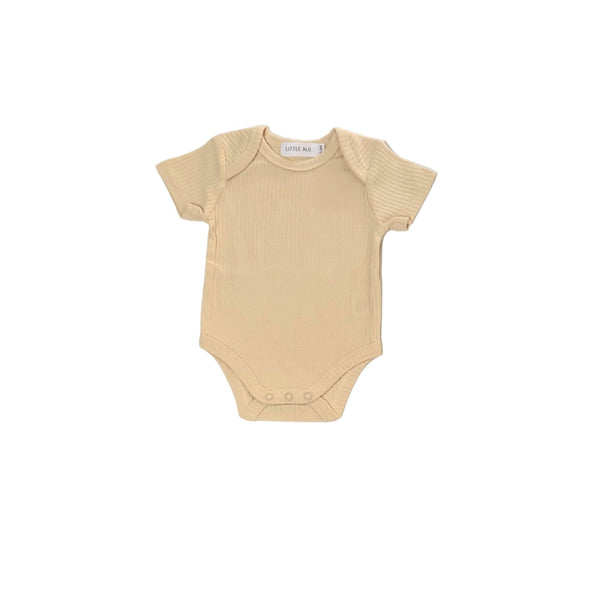 Short Sleeve Baby Bodysuit – Made with Organic Cotton – Vanilla