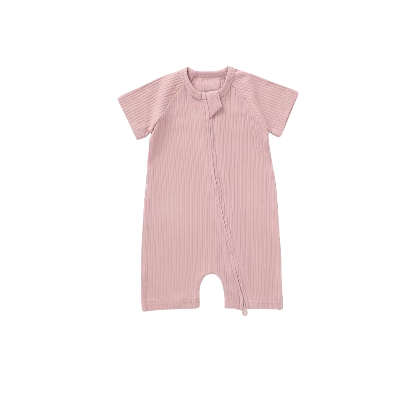 2-Way Zipper Baby Romper Pink – Made with Organic Cotton