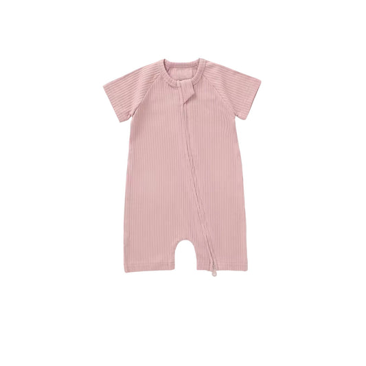 2-Way Zipper Baby Romper Pink – Made with Organic Cotton
