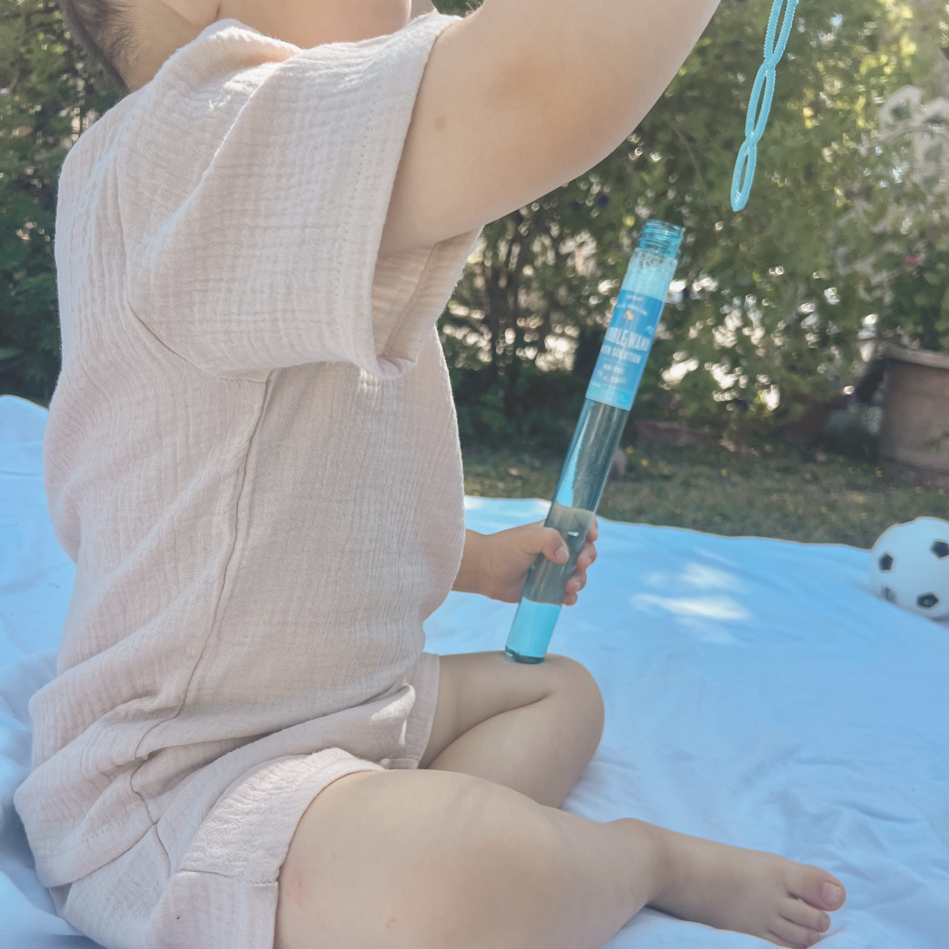 Breeze organic cotton muslin shirt and short set in Sand for babies and toddlers by Little Alii
