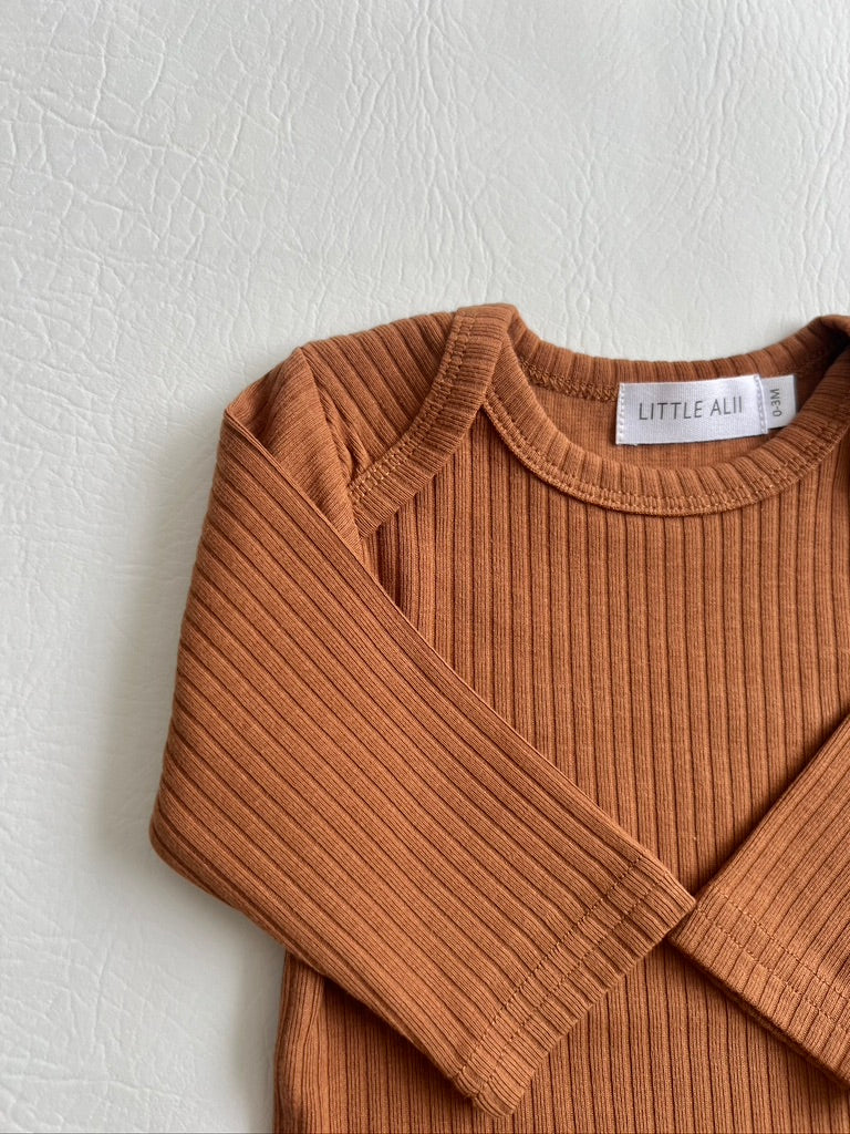 Long-Sleeve Bodysuit Brown