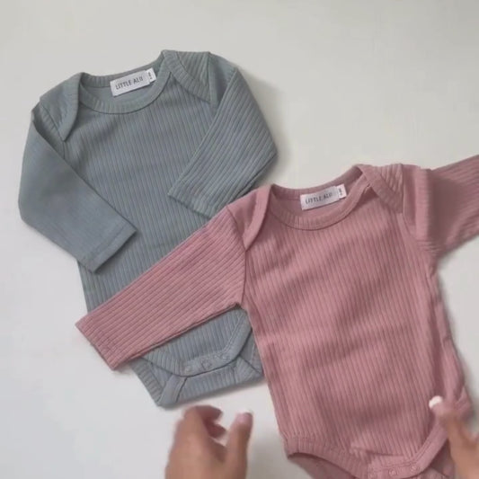 Long-Sleeve Bodysuit Gray